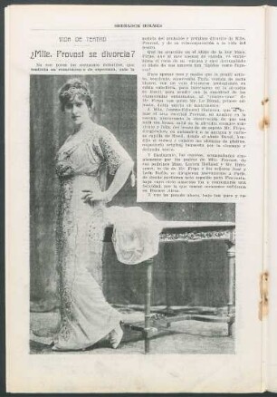 Vida de teatro - ¿Mlle. Provost se divorcia?