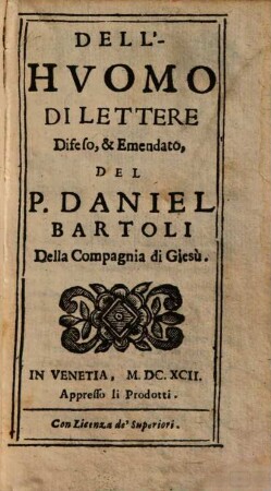 Dell'Hvomo Di Lettere