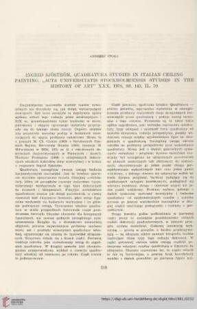 43: [Rezension von: Ingrid Sjöström, Quadratura studies in Italian ceiling painting]