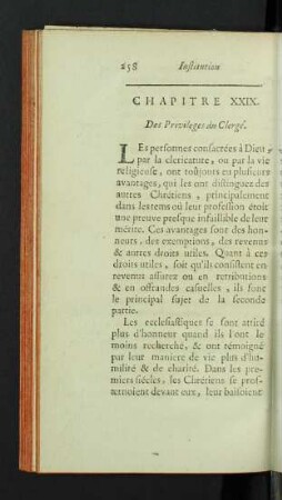 Chapitre XXIX. Des Privileges du Clergé.