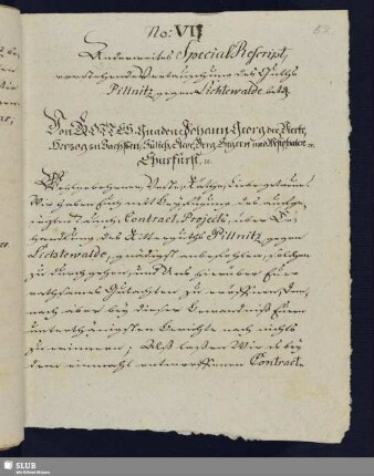 No. VII. Anderweites SpecialRescript