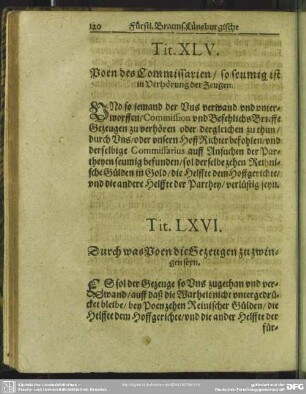 Tit. LXVI. Durch was Poen die Gezeugen zu zwingen seyn