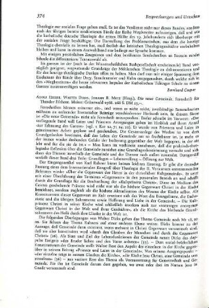 374-376 [Rezension] Die neue Gemeinde