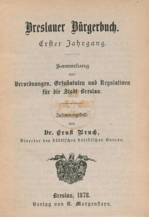 1.1878: Breslauer Bürgerbuch