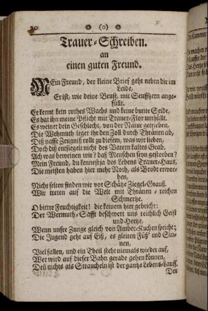 Trauer-Schreiben an einen guten Freund.