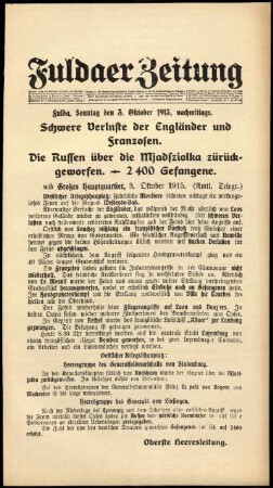 Ausgabe vom Sonntag, den 03. Oktober 1915.