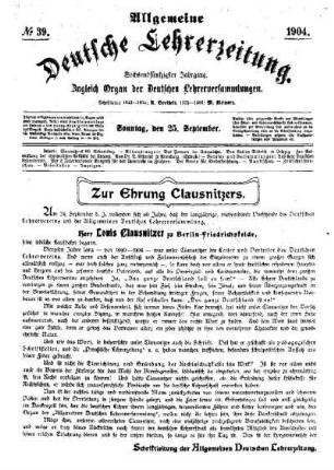 Zur Ehrung Clausnitzers