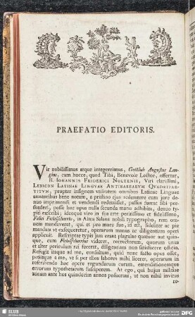 Praefatio Editoris