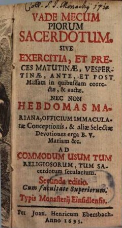 Vademecum piorum Sacerdotum
