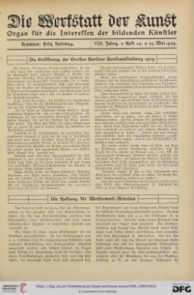 Die Eröffnung der Großen Berliner Kunstausstellung 1909