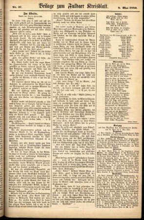 Zweite Ausgabe vom Samstag, den 08. Mai 1880.
