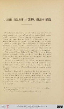La famille musulmane du Général Abdallah Menou