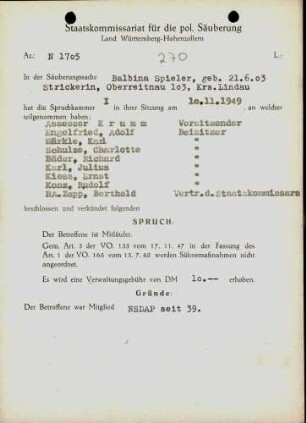 Spieler, Balbina