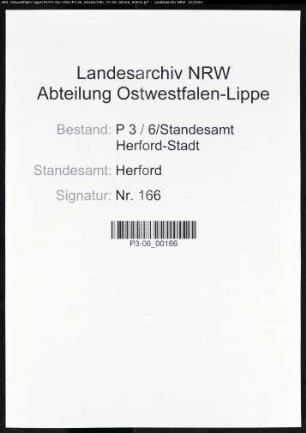 Sterberegister Standesamt Herford