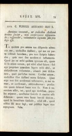XVI. C. Plinius Anniano Suo S.