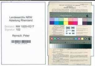 Entnazifizierung Peter Reinsch , geb. 06.01.1898 (Bueroangestellter)