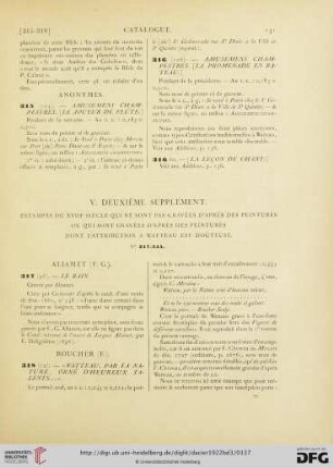 V. Deuxième supplément