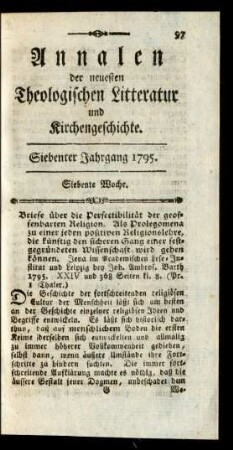 Siebente Woche
