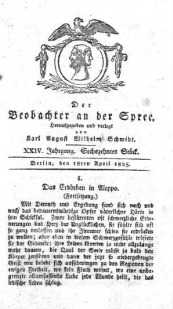 16. Stueck, 18. April 1825