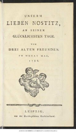 Unserm Lieben Nostitz An Seinem Glücklichsten Tage