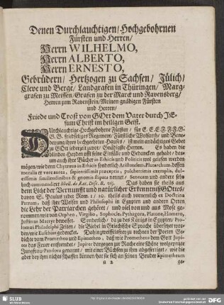 Vorrede mit Widmung