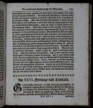 Am XXVI. Sonntage nach Trinitatis. - Am XXVII. Sonntage nach Trinitatis.