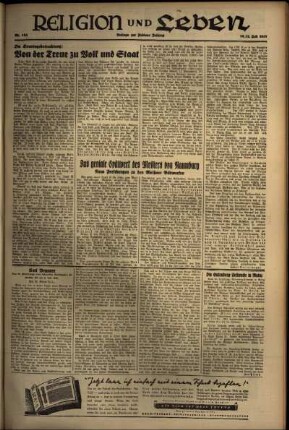 Dritte Ausgabe vom Samstag, den 10. Juli 1937.