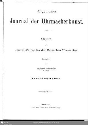 28.1904: Allgemeines Journal der Uhrmacherkunst