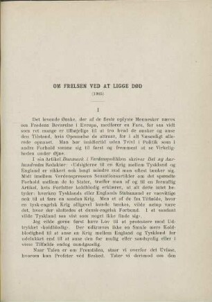 Om Frelsen ved at ligge død (1905)