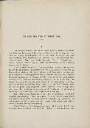 Om Frelsen ved at ligge død (1905)