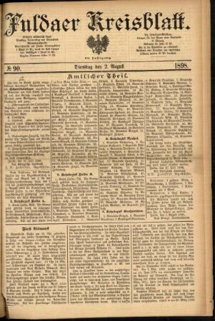 Ausgabe vom Dienstag, den 02. August 1898.