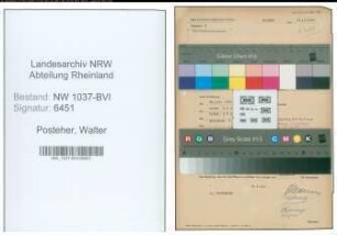 Entnazifizierung Walter Posteher , geb. 07.05.1910 (Schlosser)