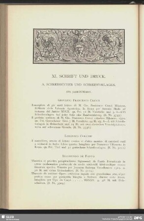 XI. Schrift und Druck