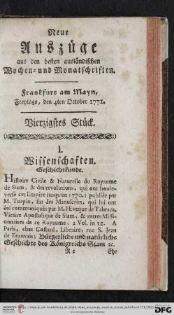 (Vierzigstes Stück. Freitags, den 4ten October 1771 - Drey und vierzigstes Stück. Freitags, den 25ten October 1771)