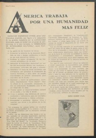 América trabaja por una humanidad más feliz