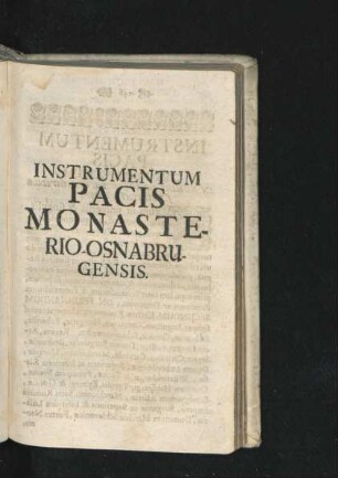 Instrumentum Pacis Monasterio-Osnabrugensis.