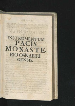 Instrumentum Pacis Monasterio-Osnabrugensis.