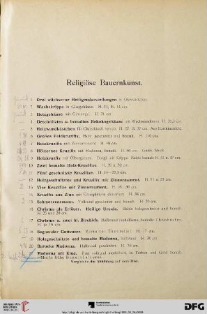 Religiöse Bauernkunst (Nr. 1-69)