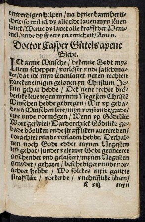 Doctor Casper Gütels apene bicht.