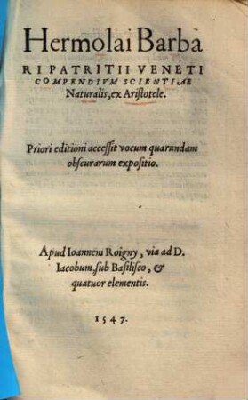 Compendium scientiae naturalis ex Aristotele