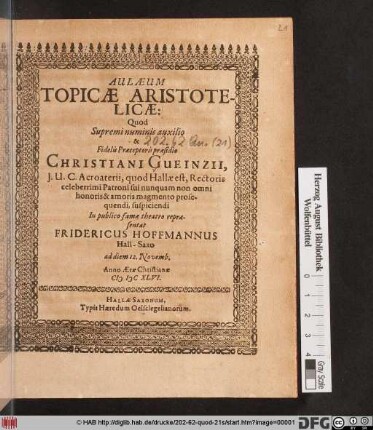 Aulaeum Topicae Aristotelicae