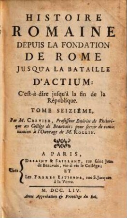 Histoire romaine depuis la fondation de Rome jusqu'a la bataille d'Actium, 16