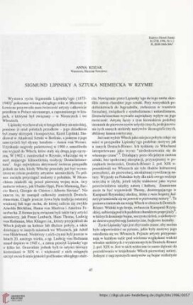 58: Sigmund Lipinsky a sztuka niemiecka w rzymie