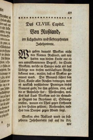 411, Das CLVIII. Capitel. Von Rußland, im sechzehnten und siebenzehnten Jahrhunderte.