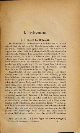 Die Hauptpunkte der Metaphysik