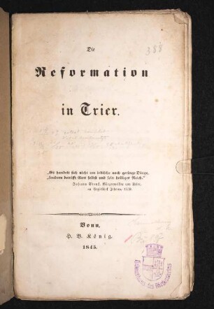 Die Reformation in Trier