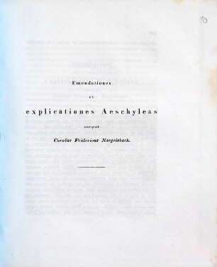 Emendationes et explicationes Aeschyleas