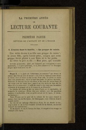 Première partie Devoirs de l'enfant et de l'homme
