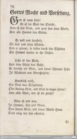Gottes Macht und Vorsehung