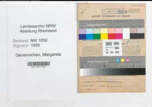 Entnazifizierung Margarete Genennichen , geb. 27.11.1896 (Lehrerin)